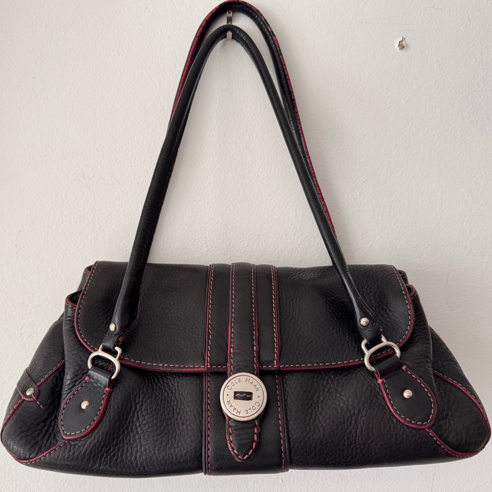 Cole Haan. Shoulder Bag. Black with Pink Accents